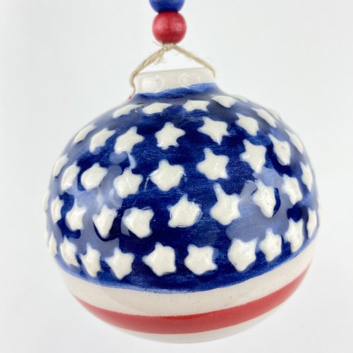 American Flag Ceramic Hand Made Christmas Ornament 4 Scaled