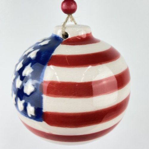American Flag Ceramic Hand Made Christmas Ornament 5 Scaled