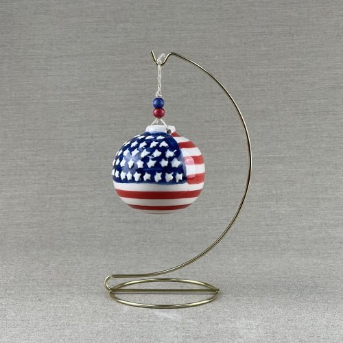American Flag Ceramic Hand Made Christmas Ornament 9 Scaled