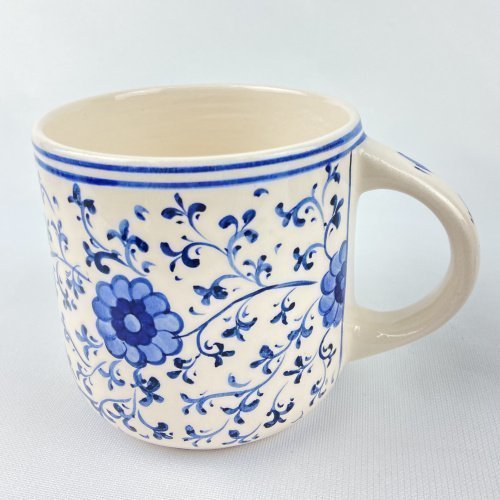 Bleu Blanc Blue Red Mug Hand Made Ceramic 1 Scaled