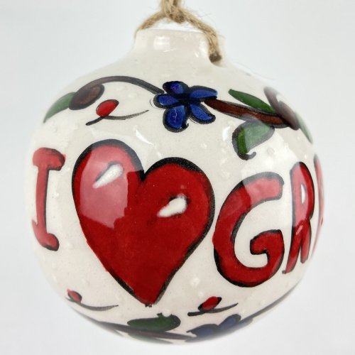 I Love Grandma Ceramic Hand Made Christmas Ornament 3 Scaled