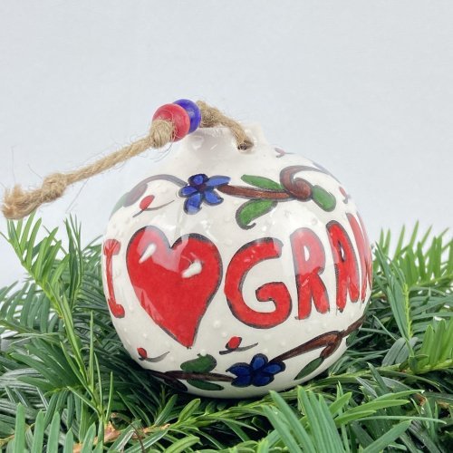 I Love Grandma Ceramic Hand Made Christmas Ornament 6