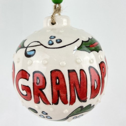 I Love Grandpa Ceramic Hand Made Christmas Ornament 3 Scaled