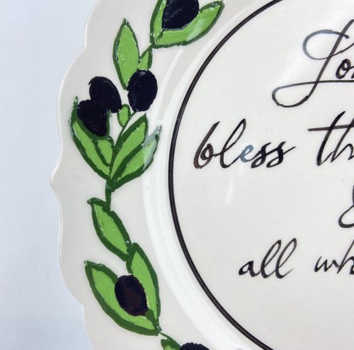 Olives On The Branch Blessing Series Handmade Ceramic Plate 5 Scaled