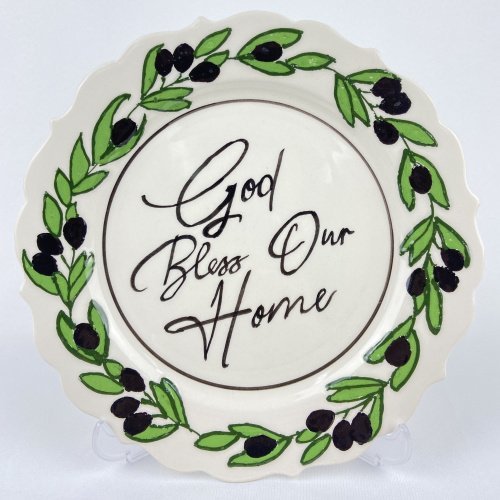 Olives On The Branch Blessing Series Handmade Ceramic Plate 8 Scaled