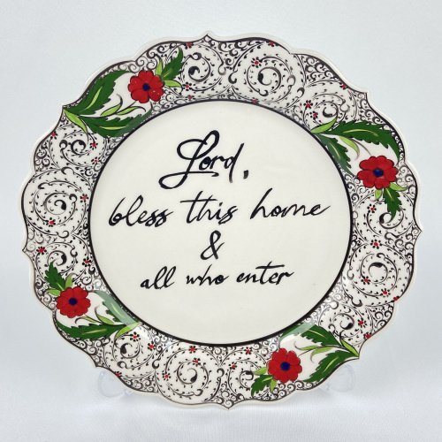 Red Violates Blessing Series Handmade Ceramic Plate 4