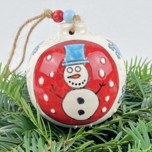 Snowpal Flakes Ceramic Hand Made Christmas Ornament 1