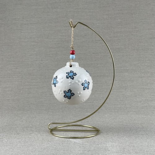 Snowpal Flakes Ceramic Hand Made Christmas Ornament 6 Scaled